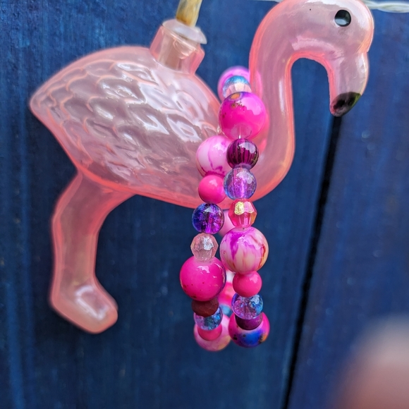 Hot Pink Beads Sparkly Bracelet Glam Cute Handmade Beads Barbie - Picture 3 of 14